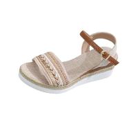 Sandales compensées orthopédiques confortables pour femme - Sandales orthopédiques à bout ouvert - Semelle antidérapante - Chaussures de plage - Sandales en cuir avec soutien de la voûte plantaire