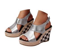Sandales Compensées Orthopédiques Femme Simple Chaussure Confortables Sandale à Semelle Souple Confort Chic Randonnée Chaussure Femme Bout Ouvert Décontractées Chaussure de Plage Leger Sandale (40)