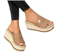 Sandales CompenséEs Pour Femme Classiques - Respirantes Mode Tongs De Claquettes Plateforme éTé Plates Toe Comfy Chaussures Mules Talon Haut Pantoufles DéContractéEs