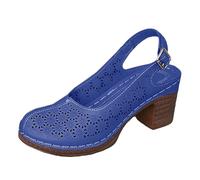 Sandales compensées pour femme - Coupe large et confortable - Chaussures compensées décontractées à bout ouvert - Sandales orthopédiques légères - Coussin d'été - fasciite plantaire - Sangle de