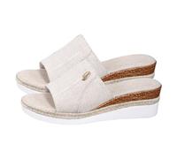 Sandales compensées pour femme d'été confortables avec talon compensé pour femme Sandales habillées de piscine Mode Sparto Tongs élégantes orthopédiques antidérapantes bout ouvert Sandales de plage