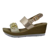 Sandales compensées pour Femme - INBLU - Doré - Boucle de serrage - Basse - Compensé 37