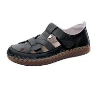 Sandales compensées pour femme Sandales à plateforme Sandales d'été Chaussures de plage Grandes tailles Talon bas Pieds larges Sandales à une bride Chaussures d'été européennes et américaines, Noir