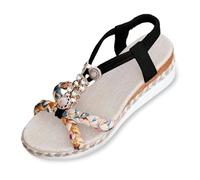 Sandales Compensées Pour Femmes Bohême Bout Ouvert Plateforme Talon Haut Des Mules Chunky Femme D'été Pas Cher Confortable Pieds Compensés Pantoufle/Sandales