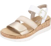 Sandales compensées Remonte - Or / Blanc Cuir lisse : 39 : Taille normale : 39 Largeur : Normal