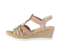 Sandales compensées - Rieker - Dipinto - Rose - Élastique - Confort exceptionnel