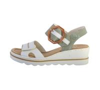 Rieker Femme Sandales 67476, Dame Sandales Fines,Chaussure d'été,Sandale d'été,Confortable,Plate,Vert (grün Kombi / 81),37 EU / 4 UK