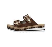 Sandales compensées - RIEKER - Montreux - Cuir - Marron - Bride réglable 39