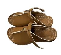 Sandales compensées robustes pour femme - Sandales compensées en cuir souple avec sangle réglable - Sandales bohème antidérapantes - Chaussures d'été - Sandales pieds nus - Pour la vie quotidienne