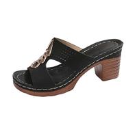Sandales compensées solides pour femme - Tendance - Respirantes - Printemps 2026 - Été - Grande taille - Robe habillée - Sexy - Pour mariage - Confortable - Confortable - Pour la plage