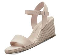 Sandales compensées - TAMARIS - Textile aspect daim - Beige - Talon 7 cm - Boucle cheville 39