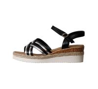 Sandales compensées - THE DIVINE FACTORY - Brides - Noir - Synthétique - Fermeture bride/boucle 39