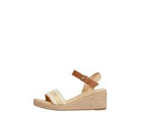 Tommy Hilfiger Femme Webbing Wedge Sandalfw0Fw08044 Espadrilles compensées, Beige (Harvest Wheat), 40 EU