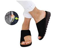 Sandales Confortables Orthopédiques Femmes - Été 2020, Plateforme, T-Sangle, Semi Trailer, Chaussures de Plage (F, 42)