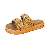 Sandales confortables Pantoufles Cool femme doux décontracté pantoufles paillettes sandales de dame femmes femme cuir Sandale femme confortable avec semelle mémoire de forme pour marche prolongée