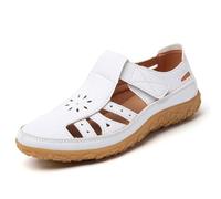 Sandales Confortables Pour à Porter Au Quotidien Avec Bout Et Talon FerméS DéCoupes Et Fermeture Respirantes Parfaites Pour Les Tenues D'éTé Et Les DéContractéS (White 38) -