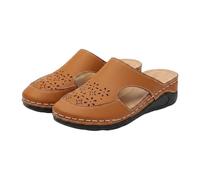 Sandales confortables pour femme avec talon compensé - Sandales d'été décontractées légères douces bleues mode ouvertes sandales esclave respirantes hôtel chaussures pour la marche, les vacances, les