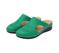 Sandales confortables pour femme avec talon compensé - Sandales d'été décontractées légères douces bleues mode ouvertes sandales esclave respirantes hôtel chaussures pour la marche, les vacances, les