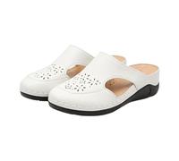 Sandales confortables pour femme avec talon compensé - Sandales d'été décontractées légères douces bleues mode ouvertes sandales esclave respirantes hôtel chaussures pour la marche, les vacances, les