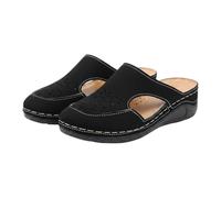 Sandales confortables pour femme avec talon compensé - Sandales d'été décontractées légères douces bleues mode ouvertes sandales esclave respirantes hôtel chaussures pour la marche, les vacances, les