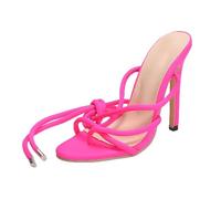 Sandales confortables pour femme - Chaussures de danse standard noires - Élégantes avec talon bloc - Escarpins de danse - Chaussures légères avec talon - Respirantes, rose, 42 EU