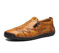 Sandales Creuses en Cuir pour Hommes Pêcheur D'été Masculin Marcher Chaussures de Vacances Respirantes 41 EU Jaune,25.5 CM du Talon aux Orteils