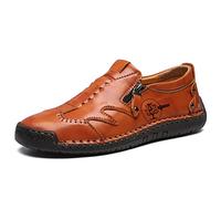 Sandales Creuses en Cuir pour Hommes Pêcheur D'été Masculin Marcher Chaussures de Vacances Respirantes 44 EU Marron,27 CM du Talon aux Orteils