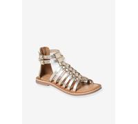 Sandales cuir enfant esprit spartiates collection maternelle jaune vif metallise 26