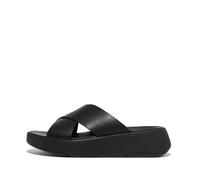 Fitflop Sandales compensées F‑Mode en cuir pour femme – Tout noir 37 EU