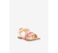Sandales cuir fille Diamanto Diva rose corail metallise 34
