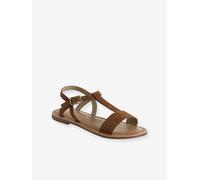 Sandales cuir fille marron 35
