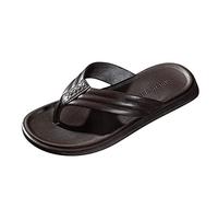 Sandales Cuir Homme Chausson Ete Homme Chaussures Mode Plage Tong Plat Orteil Sandwich Plage Slide Mule