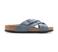 Sandales cuir huilÃ© Birkenstock Lugano Bleu 45 Ãtroit