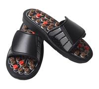 Sandales d'acupression Masseur de pieds Sandales d'acupuncture Pantoufles de stimulation 'acupoint Chaussures réflexologie avec boutons à ressort et sangles réglables pour femmes hommes, 42-43..
