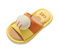 Sandales de bain pour enfants - Pour fille - Été - Intérieur - Antidérapantes - Séchage rapide - Mignon - Pantoufles de bain - Chaussons de plage, Jaune1, 34