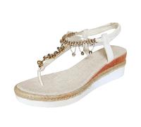 Sandales de bain pour femme - Larges et légères - Classiques - Pour tous les jours - Avec une construction flexible et un bon soutien pour les pieds - Sandales d'été confortables pour femme, Blanc