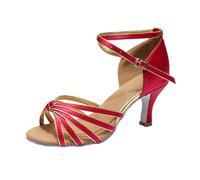 Sandales De Danse Latine À Talons Hauts De 7 Cm Pour Femmes Avec Nœud Décoratif Semelle Antidérapante Chaussures Habillées Confortables À Talon Moyen Pour Les Occasions Décontractées En (36)