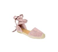 Sandales de danse plates en daim pour femme - Antidérapantes - Couleur unie - Chaussures de danse sur scène, fête, voyage, plage, randonnée, shopping, chaussures respirantes et légères, rose, 36.5 EU