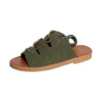 Sandales de gladiateur à lanières pour femme - Chaussures romaines plates - Bout carré - Lacets - Sangle de cheville - Confortable - Plat - Bout ouvert - Style décontracté - Pour l'été - Chaussures