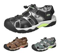 Sandales de marche à bout fermé pour homme avec soutien de la voûte plantaire - Pantoufles de trekking durables avec sangle de fermeture tactile - Pantoufles d'été athlétiques pour sports nautiques