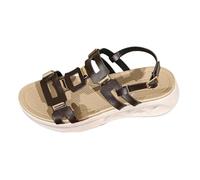 Sandales de marche décontractées d'été à bout ouvert - Sandales orthopédiques compensées pour femme - Sandales légères et respirantes avec sangle de cheville réglable - Sandales antidérapantes à