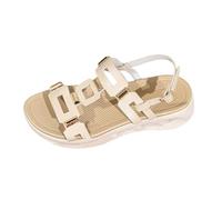 Sandales de marche décontractées d'été à bout ouvert - Sandales orthopédiques compensées pour femme - Sandales légères et respirantes avec sangle de cheville réglable - Sandales antidérapantes à