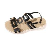 Sandales de marche décontractées d'été à bout ouvert - Sandales orthopédiques compensées pour femme - Sandales légères et respirantes avec sangle de cheville réglable - Sandales antidérapantes à