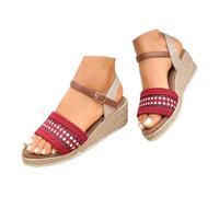 Sandales De Marche Femme Été Chaussures Femme Ete Sandales Orthopédiques En Cuir À Bout Ouvert Pour Femmes Compensées Avec Bande Croisée Pantoufles Été Anatomiques Confortables Fabriqué En Italie