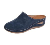 Sandales De Marche Femme Été Sandales D'été Avec Talon Compensé Femmes Été Confortable Mules En Cuir Pour Femme Mode Bout Ouvert Compensées Plateforme Pantoufles Premium Orthopédiques Chaussons