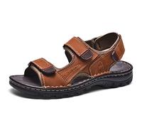Sandales de marche for hommes, sandales de plage en cuir, chaussures d'été légères à bout ouvert for Trekking, randonnée, Sports de plein air (Color : Brown, Size : EU 37)
