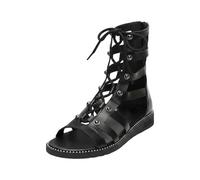 Sandales de mariage pour femme - Sandales romaines hautes avec sangles croisées - Talon stable pour un bon maintien - Semelle antidérapante pour une apparence élégante - Chaussures d'été confortables