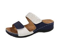 Sandales de pêcheur pour femme - Légères et confortables - Bout ouvert - Mules tendance - Sandales creuses réglables - Pantoufles d'été à fond épais - Sandales à bouche de poisson, bleu ciel, 40 EU