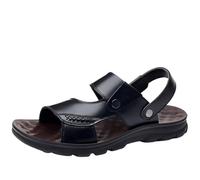 Sandales De Plage En Cuir Pour Homme, Brides De Cheville Ajustables