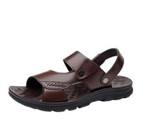 Sandales De Plage En Cuir Pour Homme, Brides De Cheville Ajustables